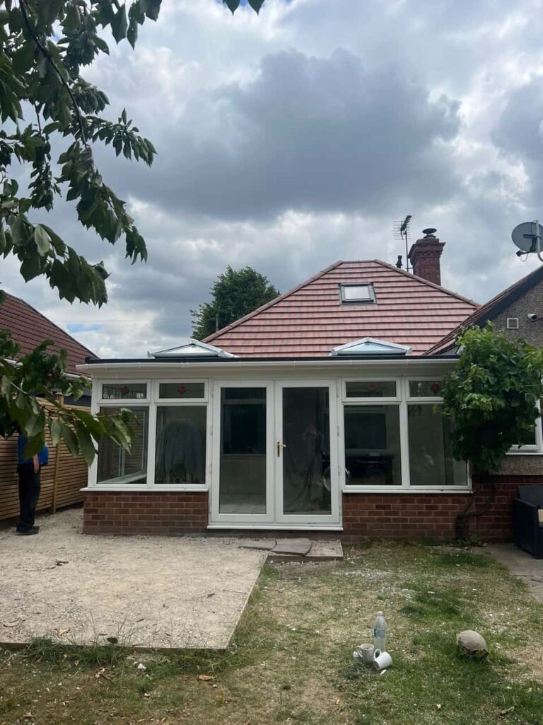 This is a photo of a hipped roof on a bungalow that has just had roof repairs carried out. Works carried out by Long Eaton Roofing Repairs